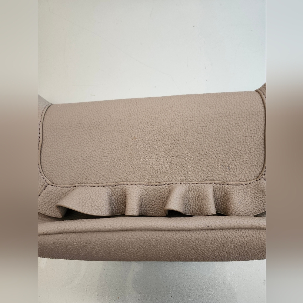 Taupe Color Ruffle Clutch - Picture 5 of 7